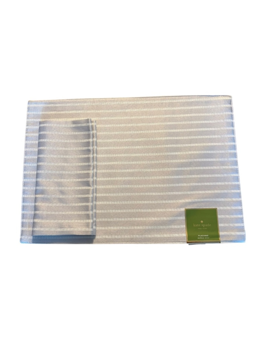 Kate Spade Harbour Drive Metallic Silver Napkins Set of 8 - Picture 6 of 6